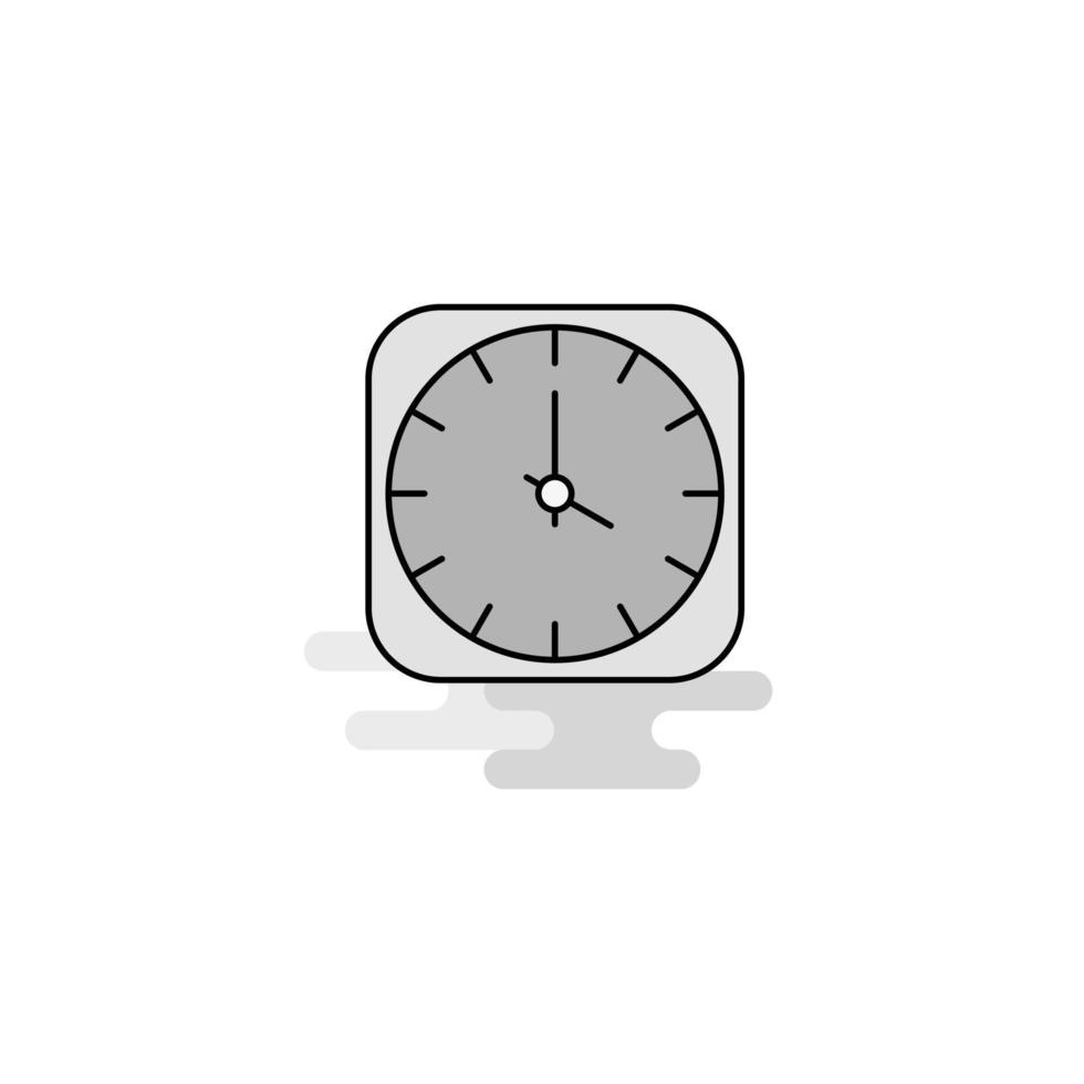 horloge web icône ligne plate remplie icône grise vecteur