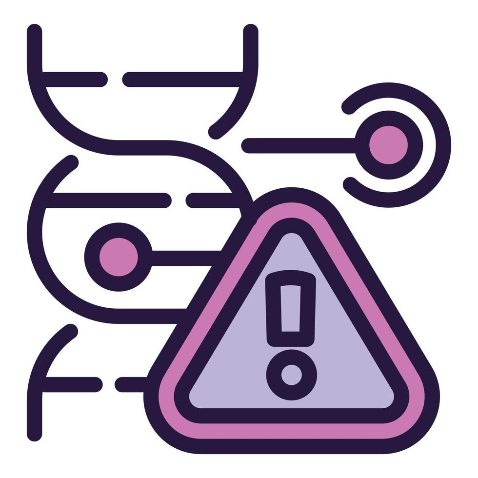 vecteur de contour d'icône d'adn attention. laboratoire génétique