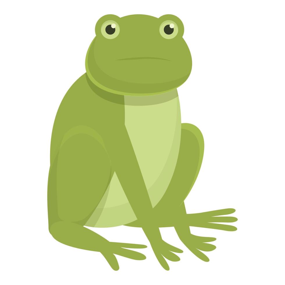 vecteur de dessin animé d'icône de grenouille triste. vert mignon