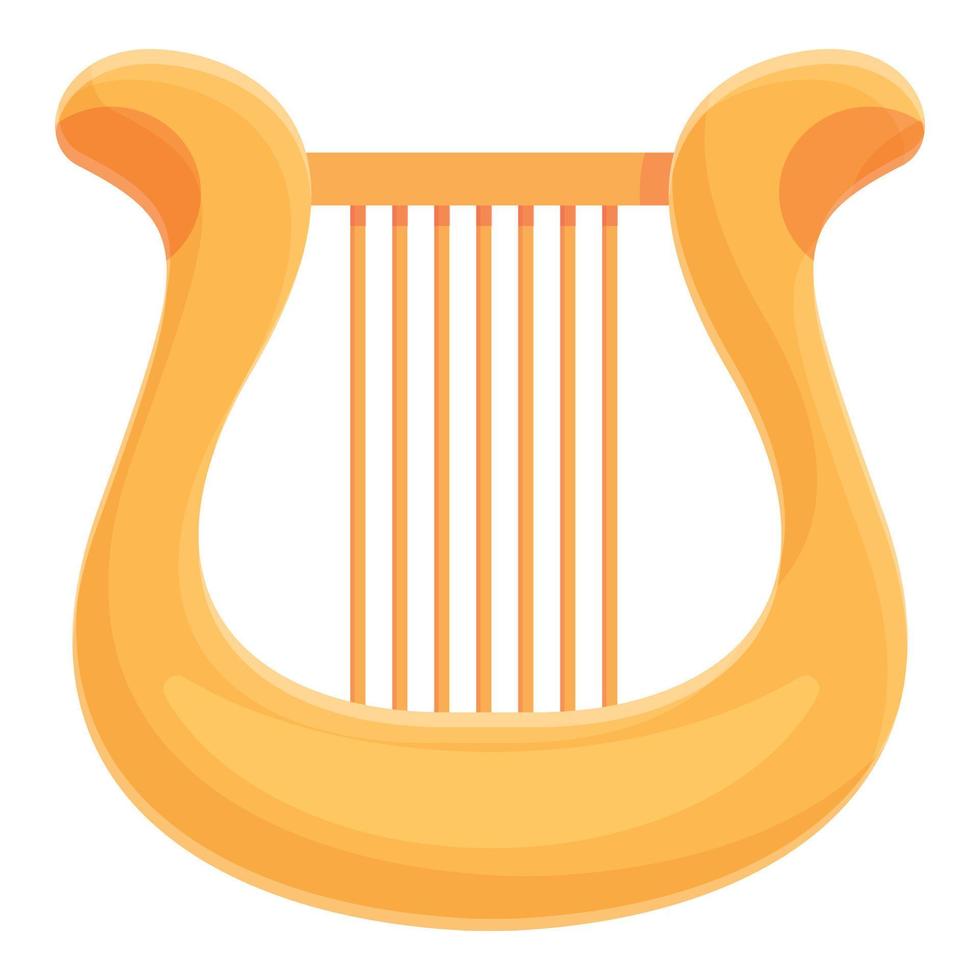 vecteur de dessin animé d'icône de harpe médiévale. instrument de musique ancien