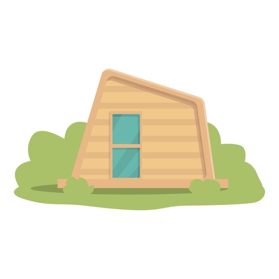 vecteur de dessin animé d'icône de maison en bois glamping. camping en tente