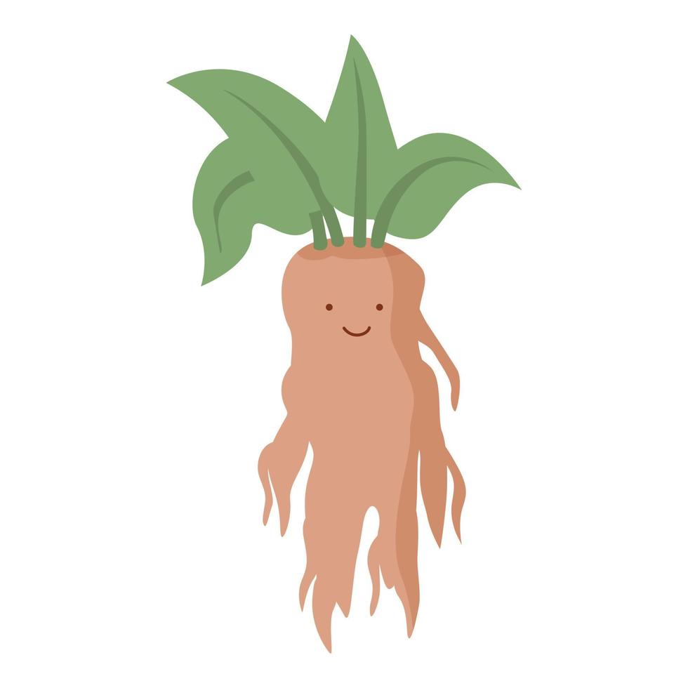 vecteur de dessin animé icône poison mandrake. feuille de mandragore