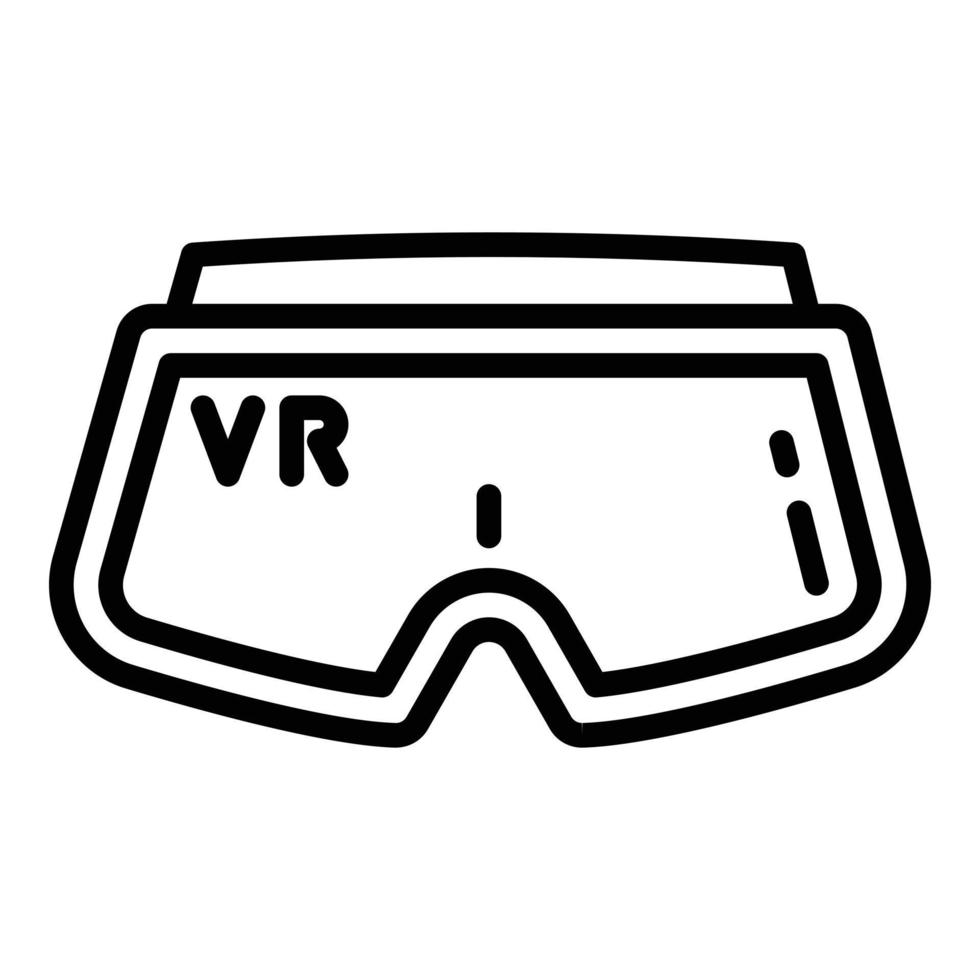 icône de lunettes de jeu vr, style de contour vecteur