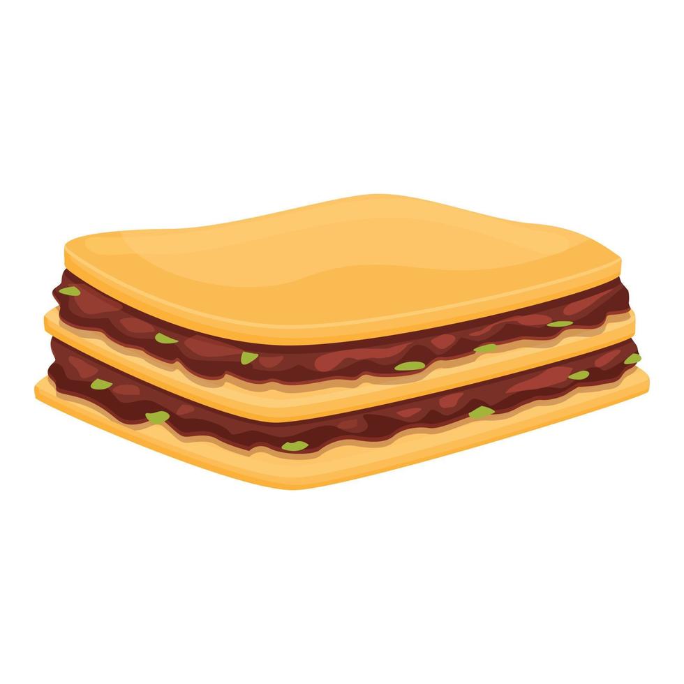 vecteur de dessin animé d'icône de lasagne caprese. nourriture de viande