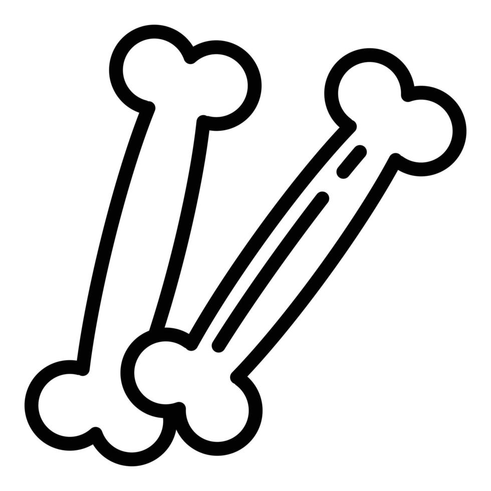 icône d'os de chien de compagnie, style de contour vecteur