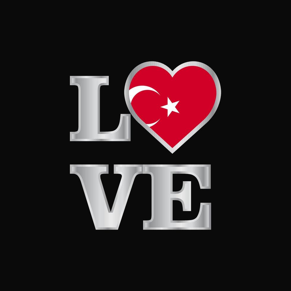 amour typographie turquie drapeau conception vecteur beau lettrage