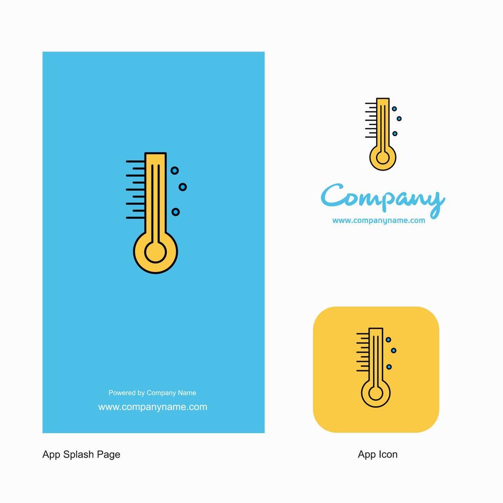 icône de l'application du logo de la société de thermomètre et conception de la page de démarrage éléments de conception de l'application d'entreprise créative vecteur
