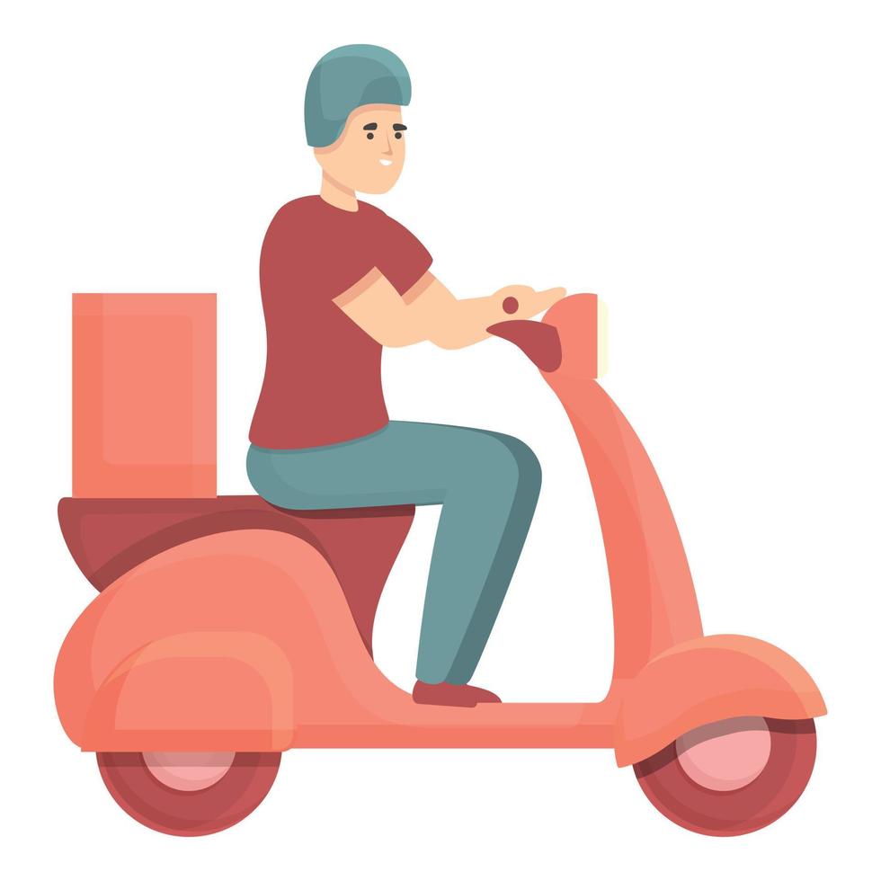 vecteur de dessin animé d'icône de suivi de livraison de nourriture. coursier scooter