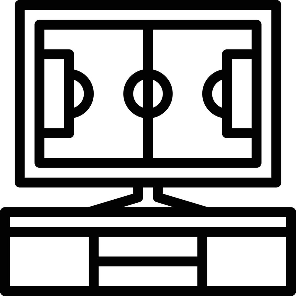 Divertissement de la chaîne de sport tv football - icône de contour vecteur