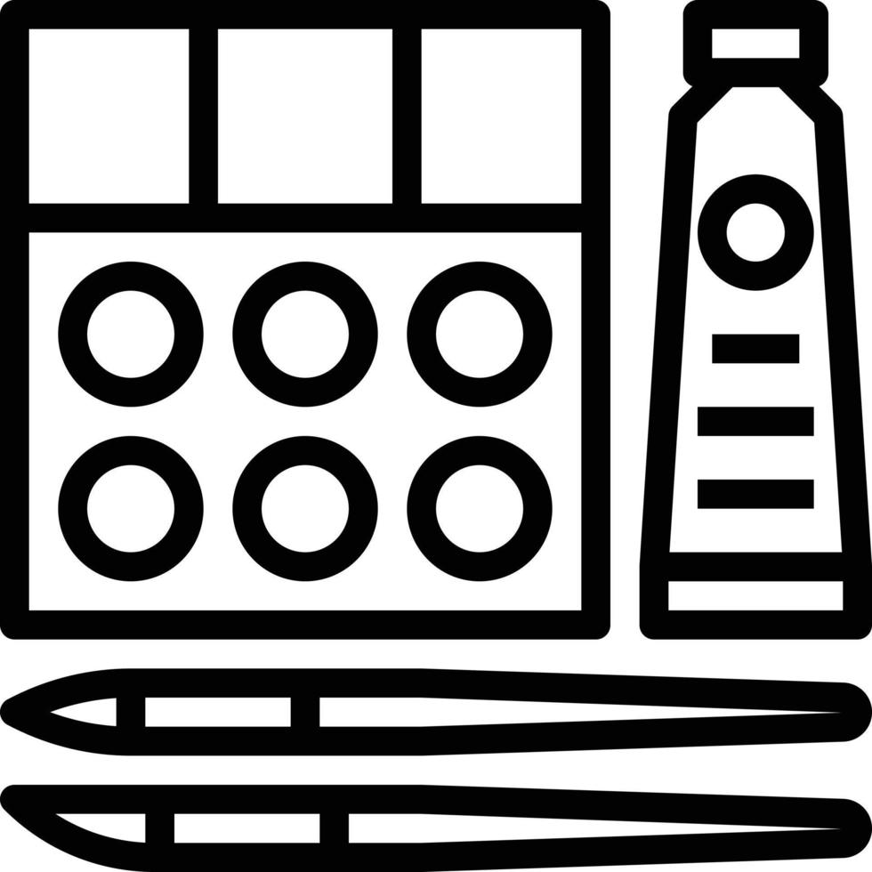 palette créative de pinceau aquarelle - icône de contour vecteur