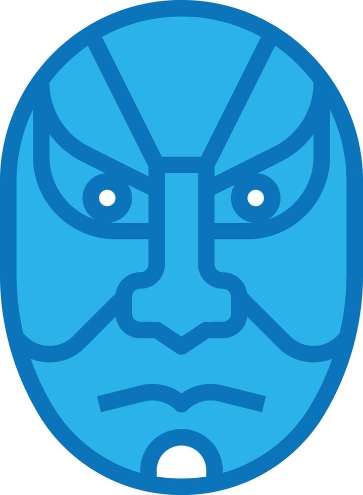 masque kabuki agissant dramatique japon - icône bleue vecteur
