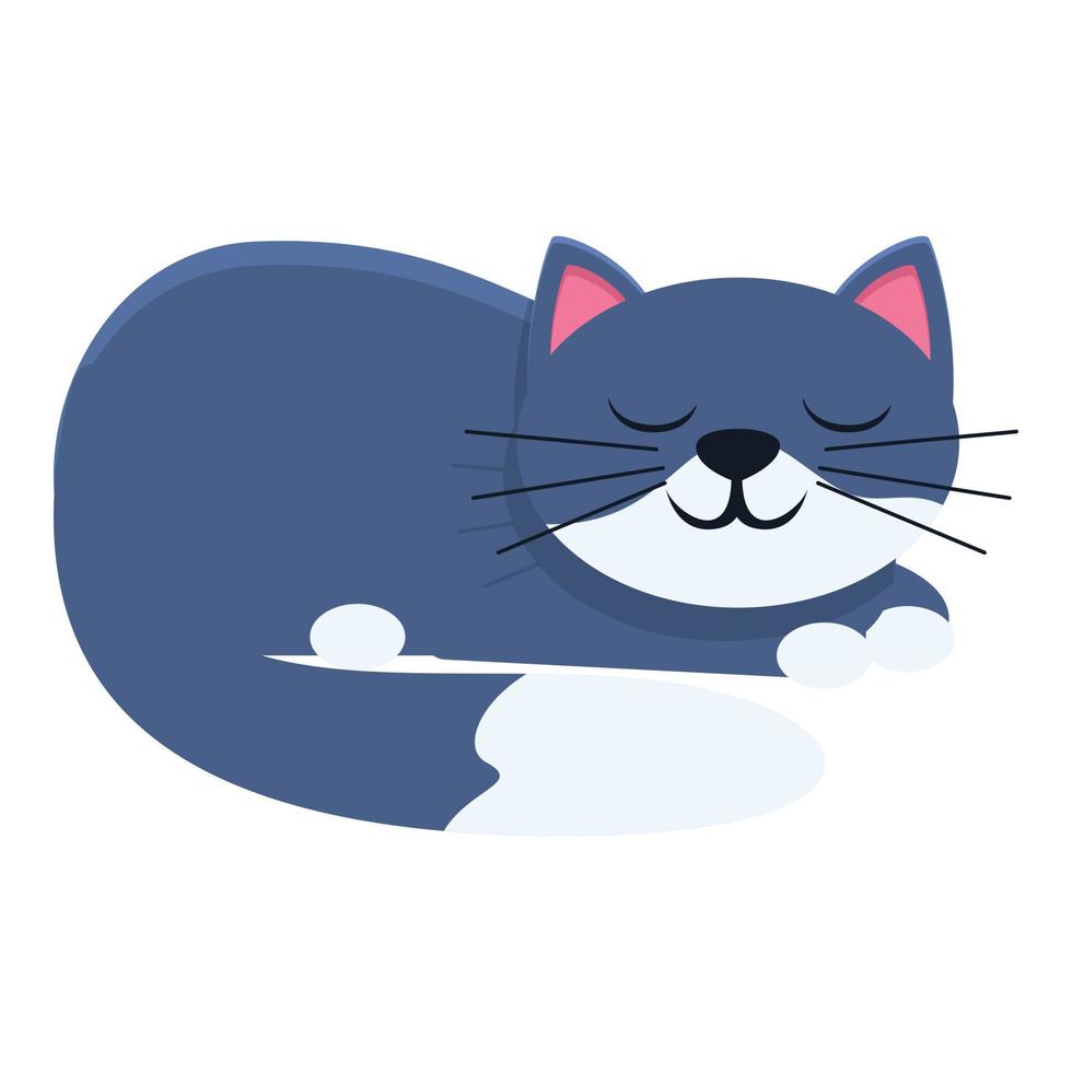 chat qui dort, icône de style dessin animé vecteur