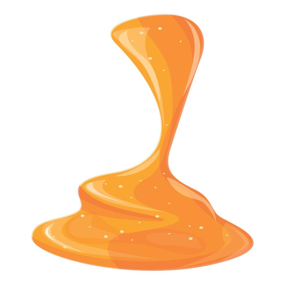 icône de crème au caramel, style cartoon vecteur
