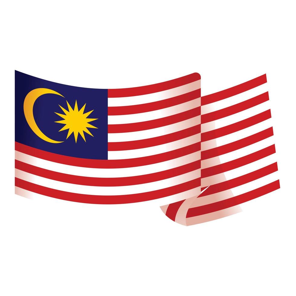 hari malaisie icône vecteur de dessin animé. drapeau du pays