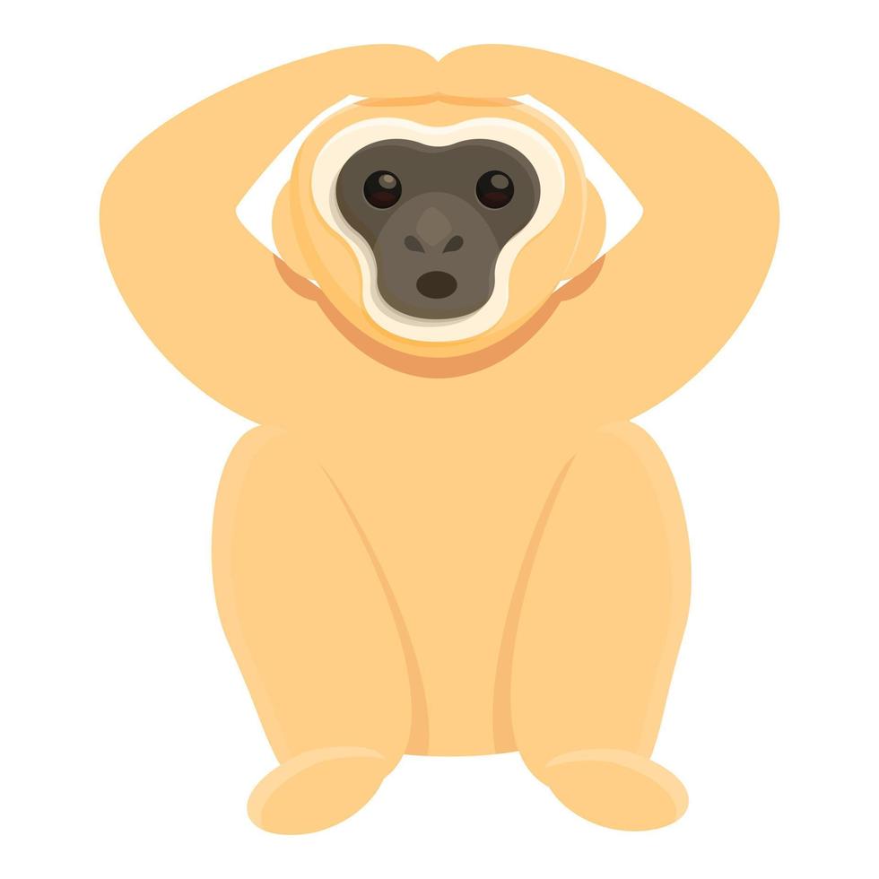 icône de gibbon choqué, style cartoon vecteur