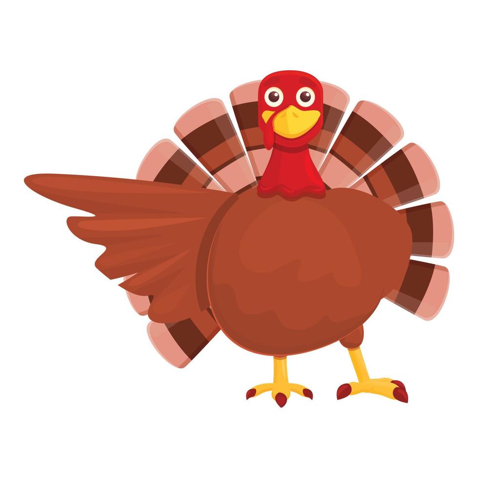 icône de spectacle de dinde de thanksgiving, style cartoon vecteur