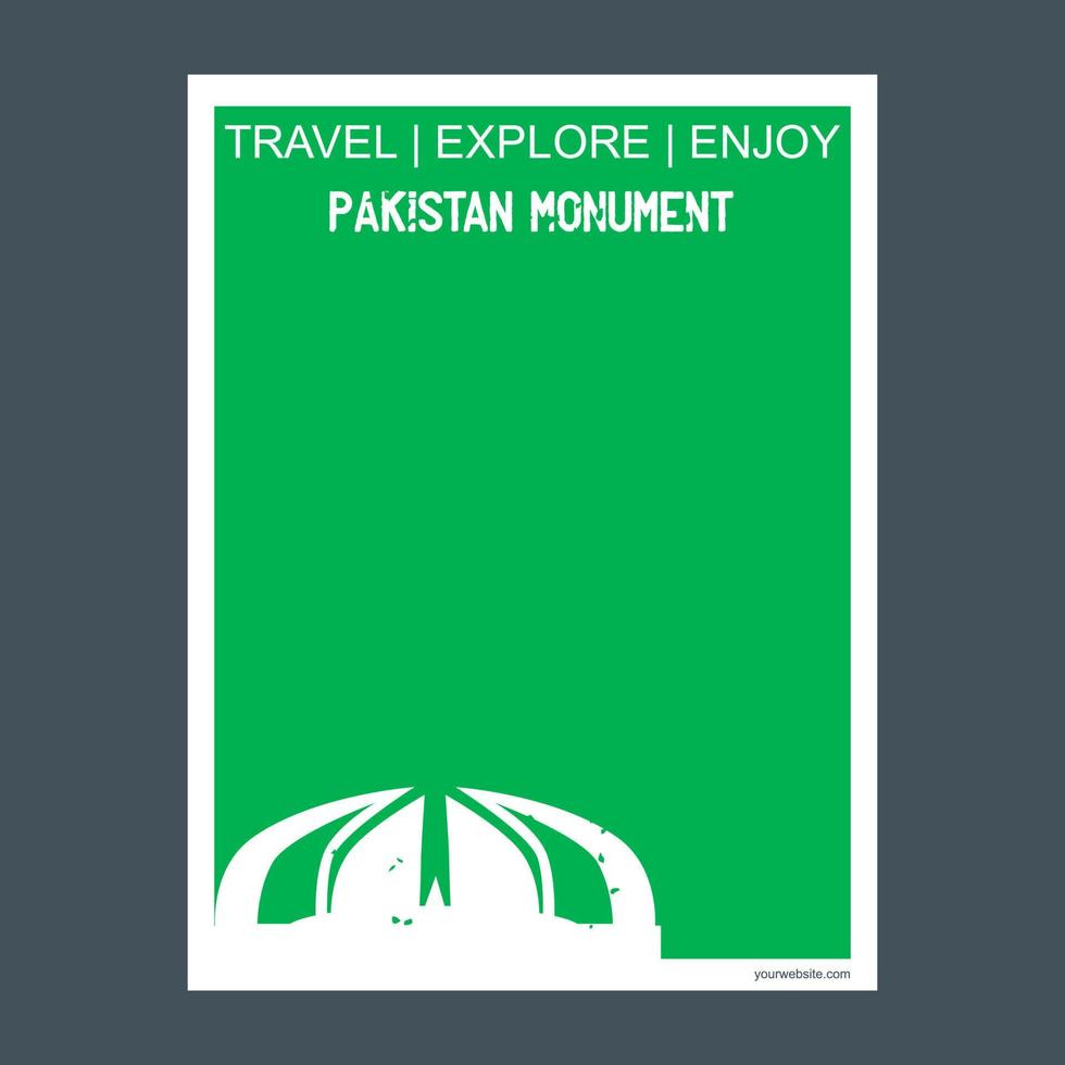 pakistan monument islamabad pakistan monument repère brochure style plat et typographie vecteur