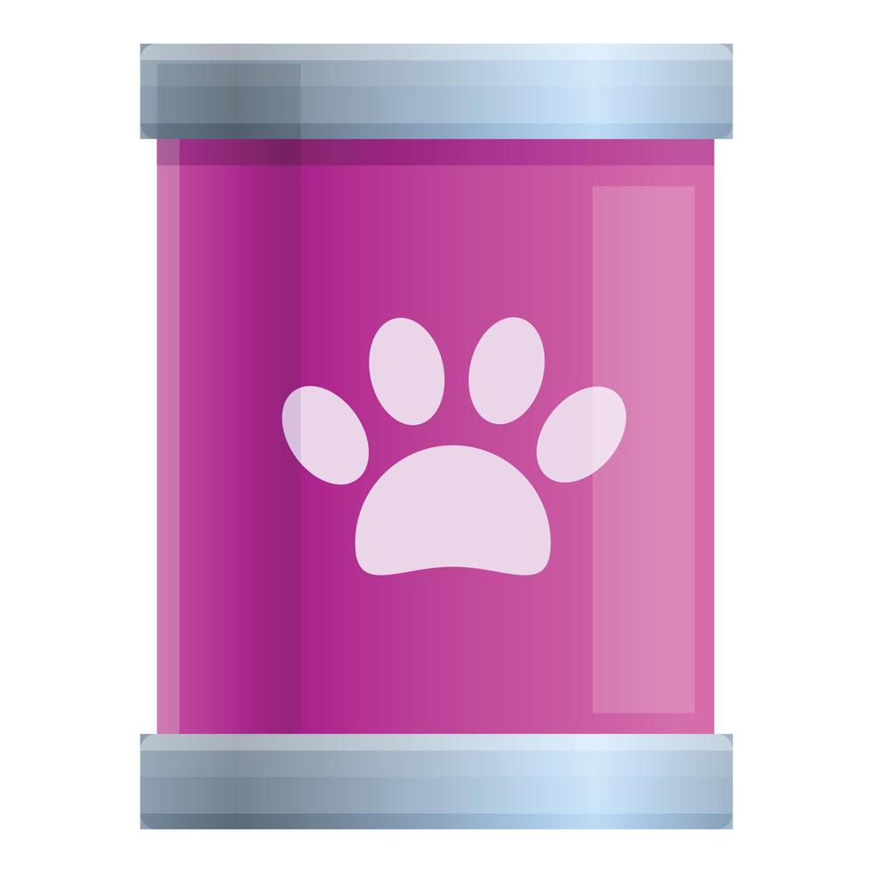 icône de boîte de conserve pour chien, style dessin animé vecteur