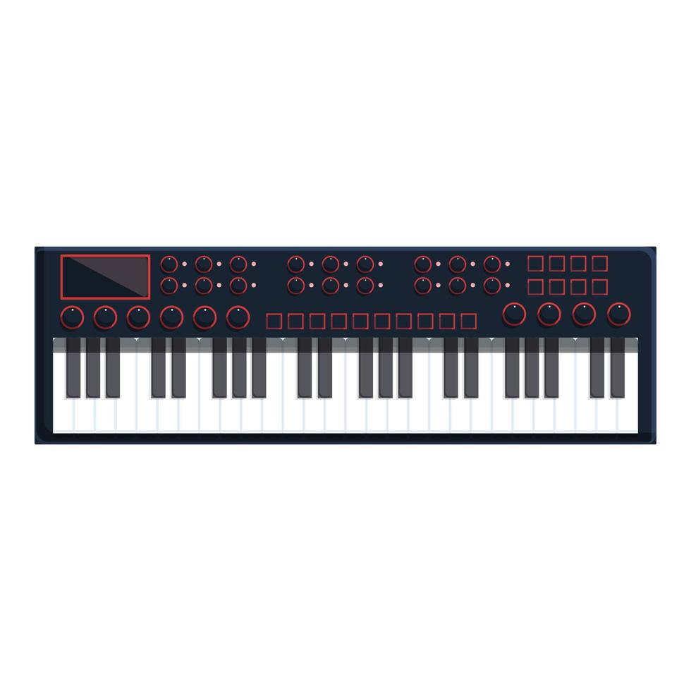 vecteur de dessin animé d'icône de synthétiseur de producteur. clavier DJ