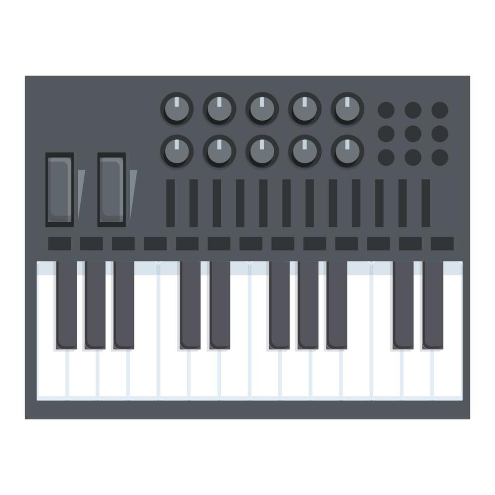 vecteur de dessin animé d'icône de synthétiseur de clavier. DJ acide