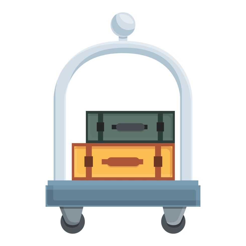 vecteur de dessin animé d'icône de chariot à bagages de convoyeur. valise de voyage