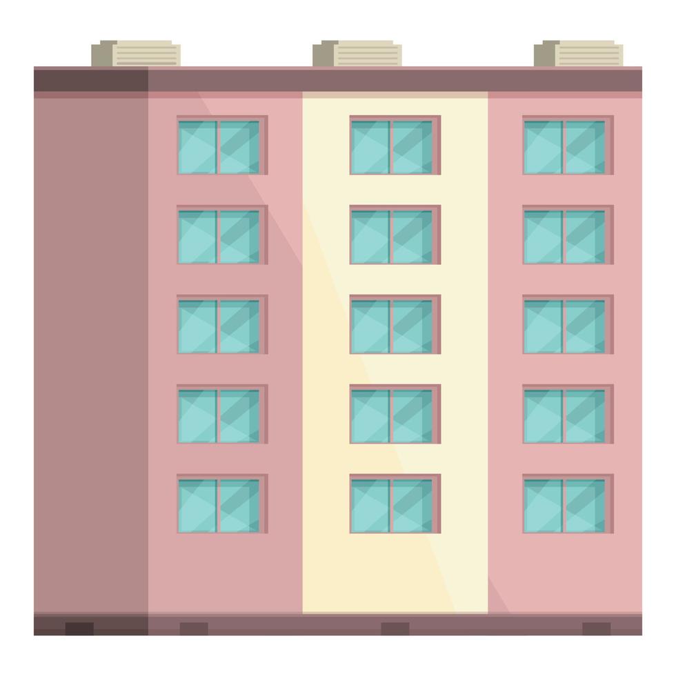 vecteur de dessin animé d'icône à plusieurs étages miniature. haut bâtiment