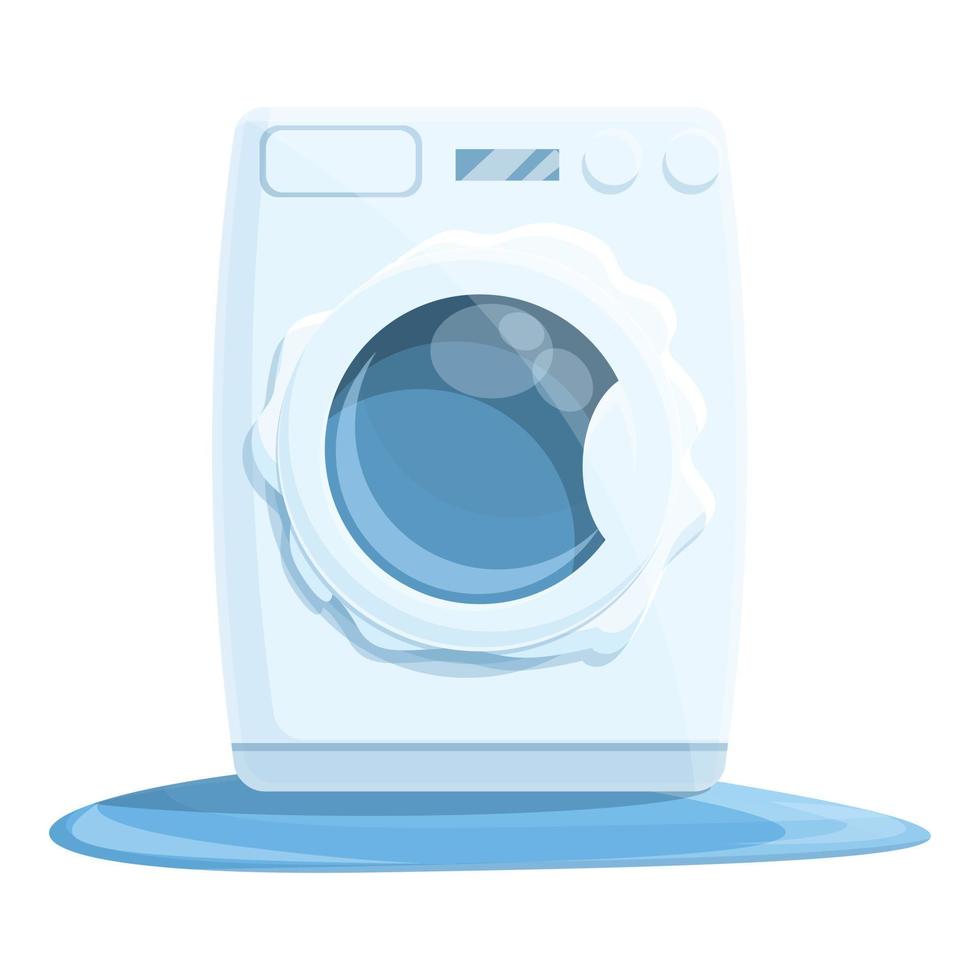 icône de machine à laver cassée complète, style cartoon vecteur