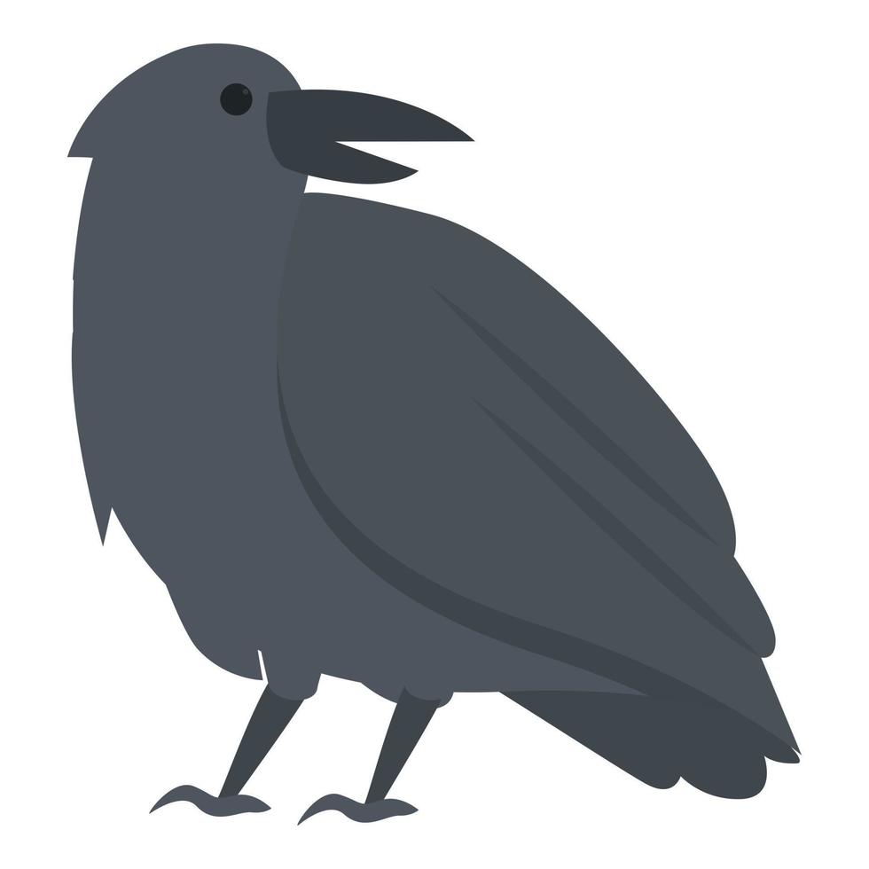 vecteur de dessin animé d'icône d'oiseau d'horreur. oiseau corbeau