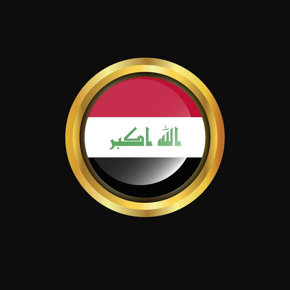 bouton doré drapeau irak vecteur