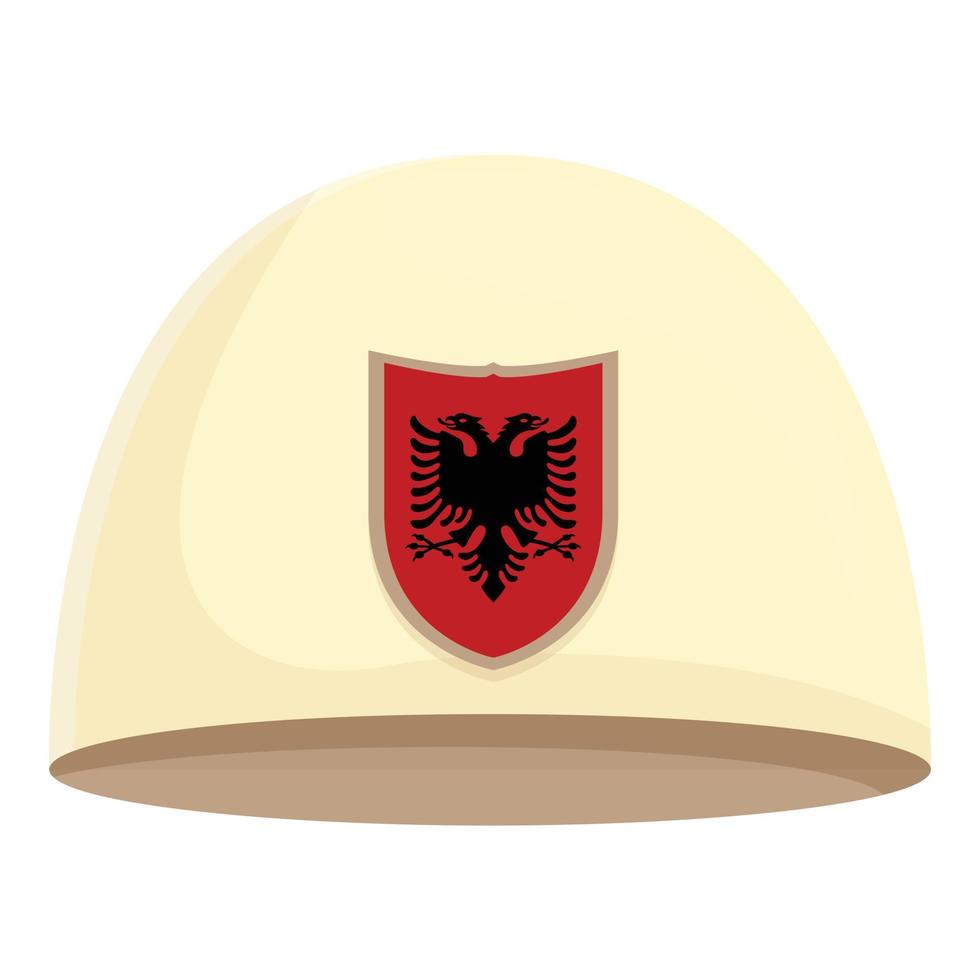 vecteur de dessin animé d'icône de casquette d'albanie. carte albanaise