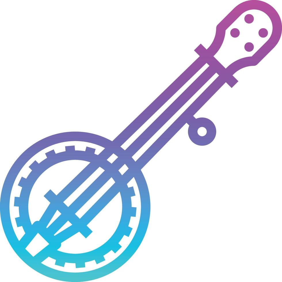 instrument de musique musique banjo - icône dégradé vecteur