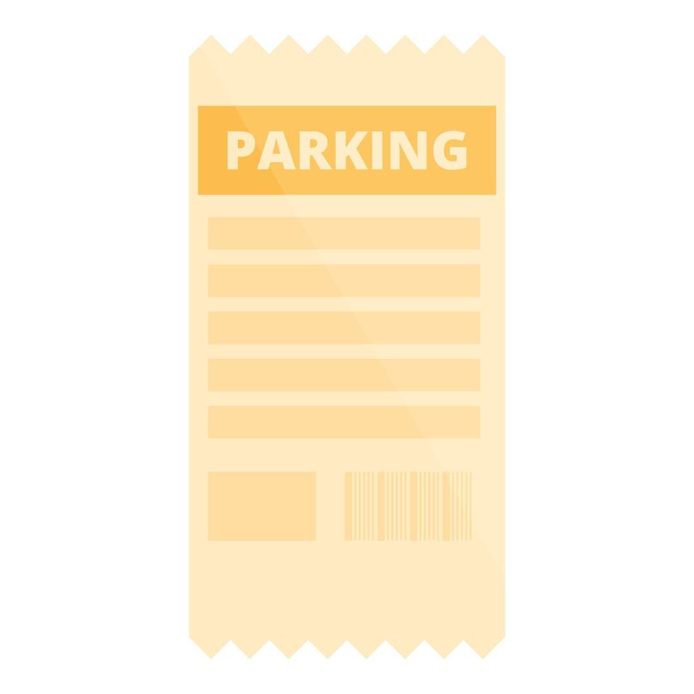 icône de ticket de parking payant, style cartoon vecteur