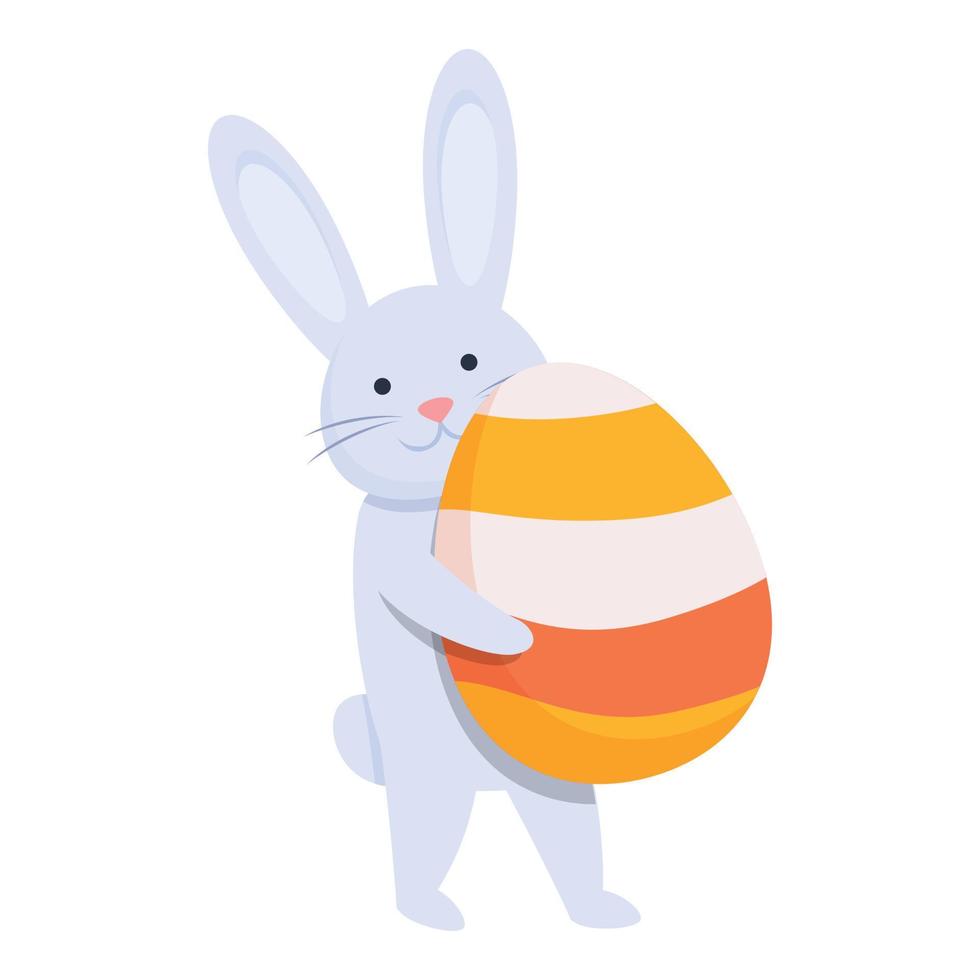 vecteur de dessin animé d'icône d'oeuf de printemps. lapin de Pâques