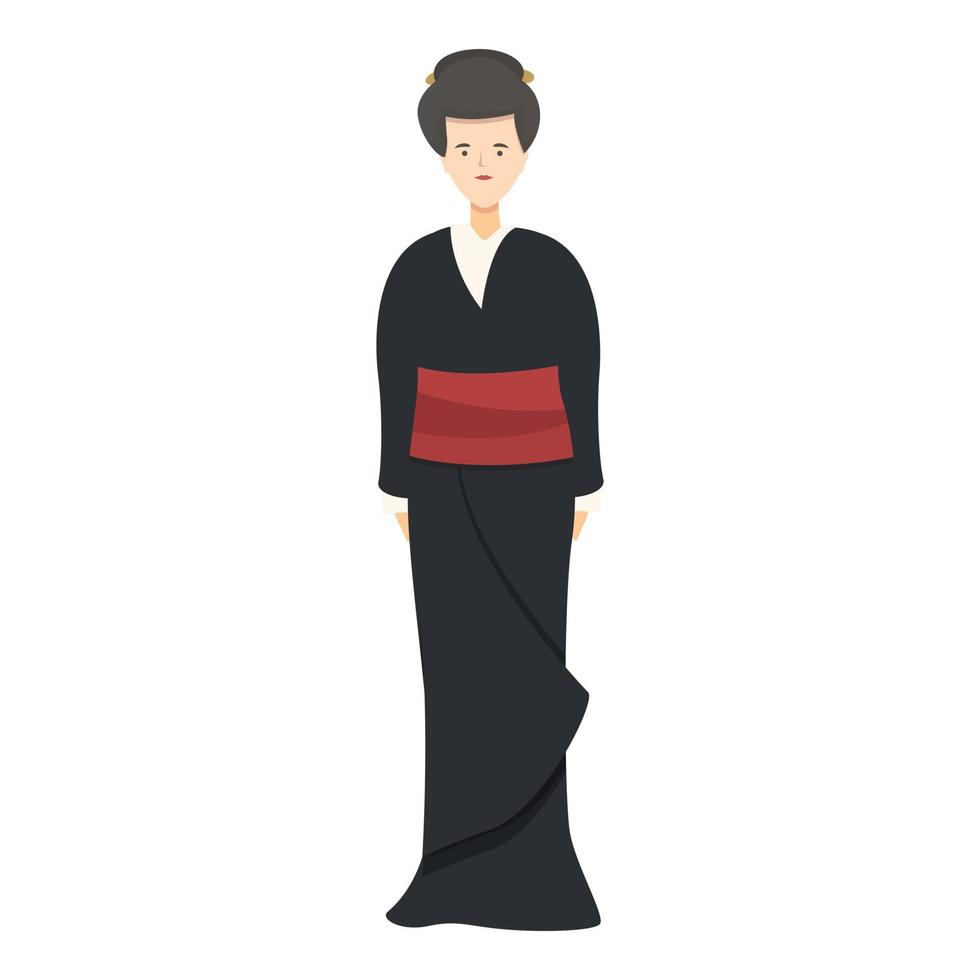 vecteur de dessin animé d'icône de geisha japonaise. japon femelle