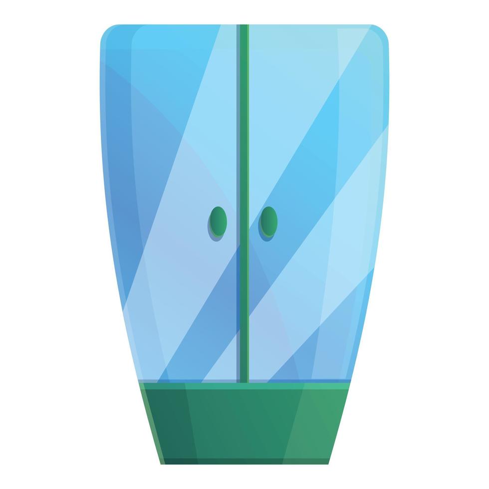 icône de cabine de douche verte, style cartoon vecteur
