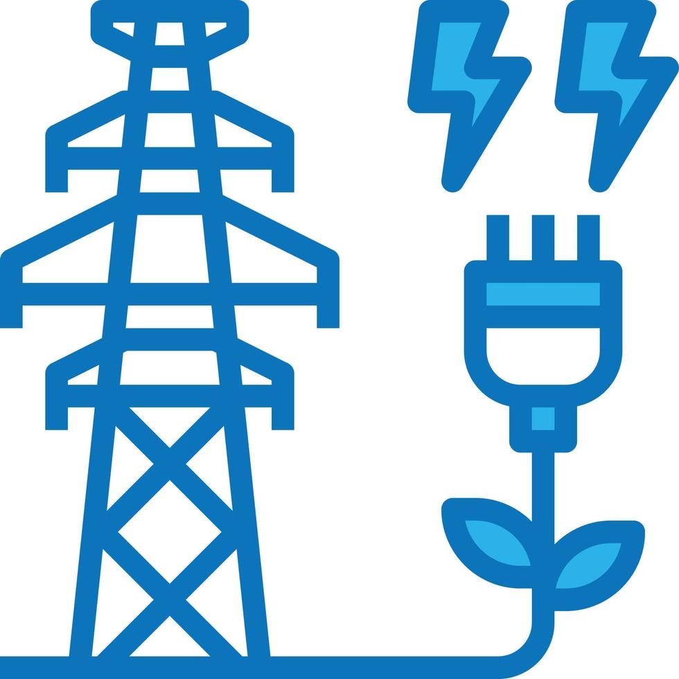 L'écologie de l'électricité power tower propre - icône bleue vecteur
