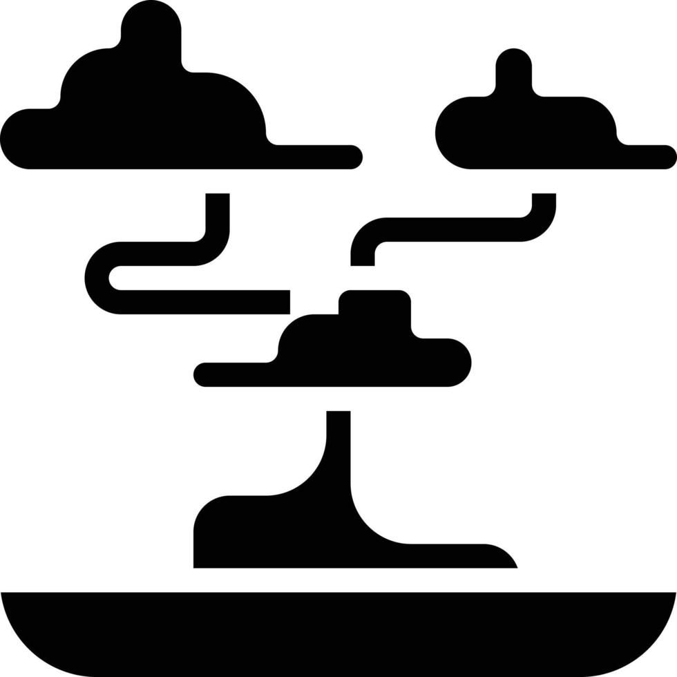 bonsaï petite plante chine - icône solide vecteur