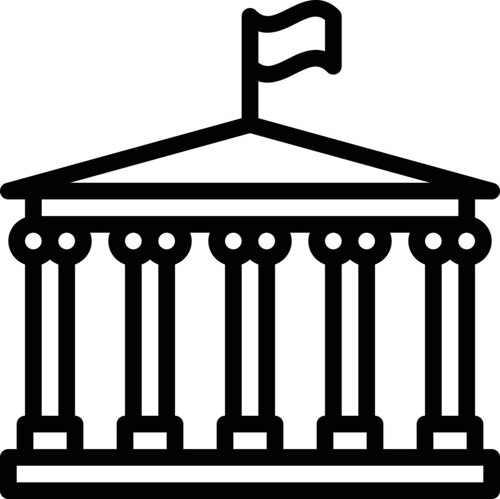 bâtiment de l'architecture romaine de la banque du musée - icône de contour vecteur