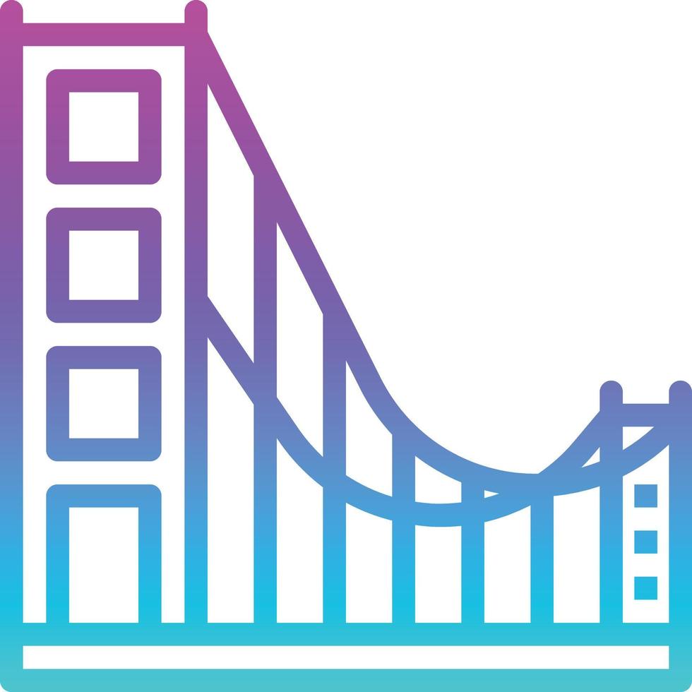 golden gate bridge san francisco californie repère - icône de gradient vecteur