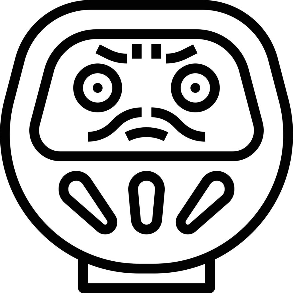 poupée daruma japon japonais - icône de contour vecteur