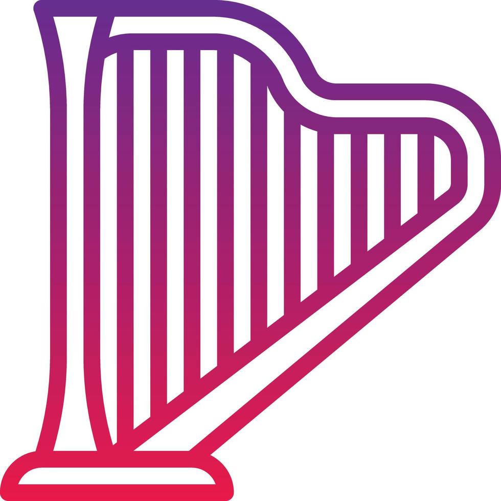 harpe musique instrument de musique - icône dégradé vecteur