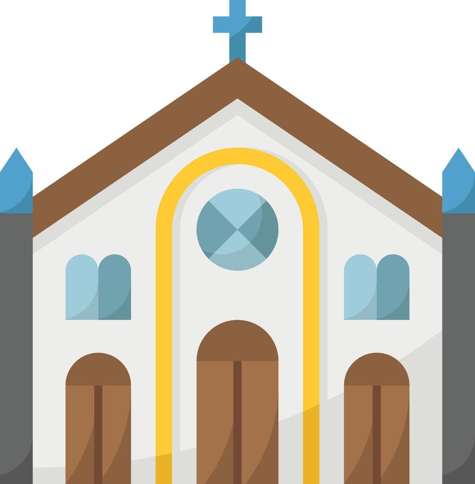 église religieuse christ prier bâtiment - icône plate vecteur