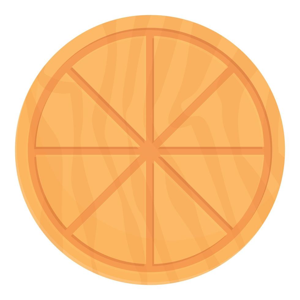 vecteur de dessin animé d'icône de planche à pizza. cercle en bois