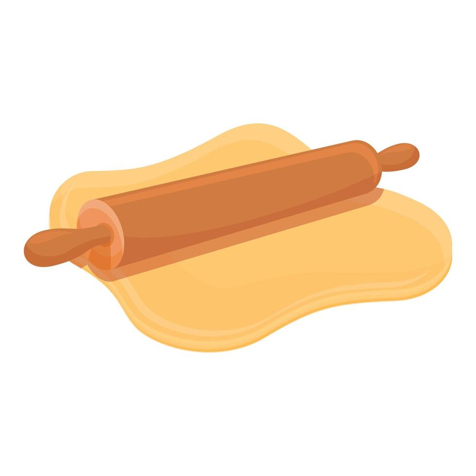 icône de rouleau de pâte à cuire, style cartoon vecteur