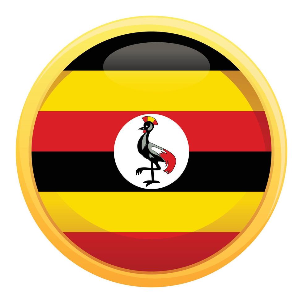 vecteur de dessin animé d'icône de cercle de drapeau de l'ouganda. le jour de l'indépendance