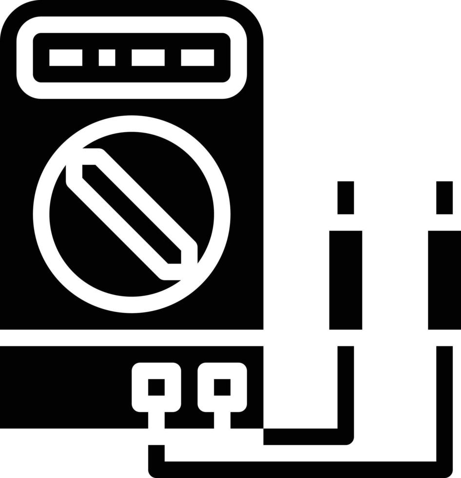 Construction électrique de l'outil voltmètre - icône solide vecteur