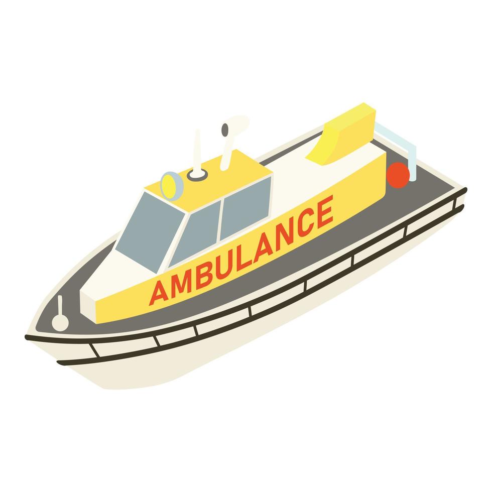 icône de navire ambulance, style isométrique vecteur