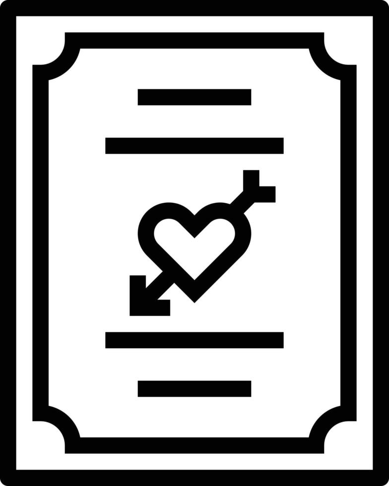 invitation de mariage coeur d'amour communication carte lettre d'amour romantique saint valentin - icône de contour vecteur