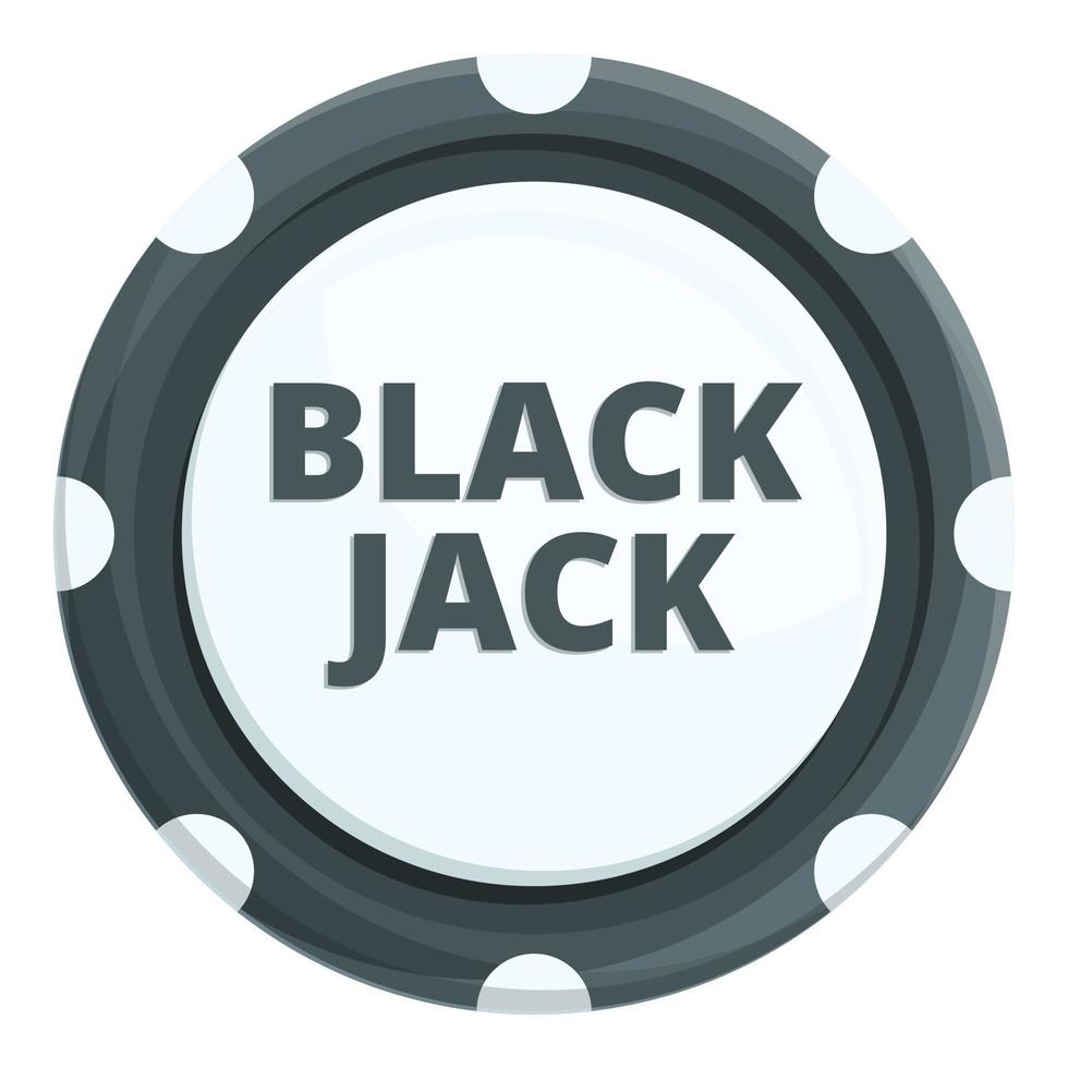 vecteur de dessin animé d'icône de puce jack noir. jeu de cartes