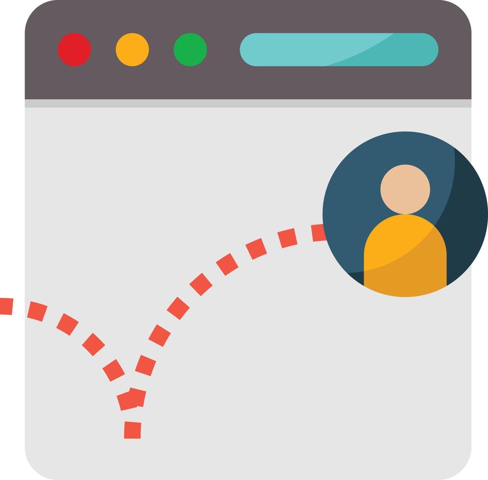 taux de rebond référencement du site Web de l'utilisateur - icône plate vecteur